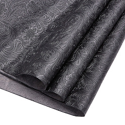 Черный ПВХ кожаная ткань, поделки товары для рукоделия, чёрные, 3000x1370~1400x0.5 мм