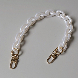 Белый Резиновые ручки, с застежкой железа, для замены ремней для мешков, золотой свет, белые, 35x1.7 см