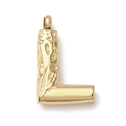 Letter L 304 подвески из нержавеющей стали, письмена, ионное покрытие (ip), Письмо L, 21.5x13x4.5 мм, отверстие : 2.5 мм