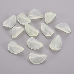 Нектар Подвески из прозрачного стекла с имитацией нефрита, капок лепесток, нектар, 21x14x2.5 мм, отверстие : 1.2 мм