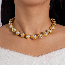 Круглые Ожерелья из сплава и пластика CCB, круглые, 16.14 дюйм (41 см), удлинитель 55мм