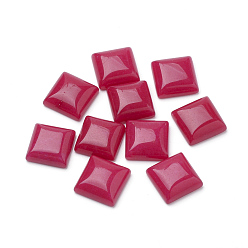 Малиновый Натурального белого нефрита кабошонов, окрашенные, квадратный, малиновый, 12x12x5 мм