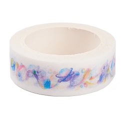 Planet Dekorative Papierbänder, Klebebänder, für DIY Scrapbooking liefern Geschenkdekoration, Planetenmuster, 1.5x4.4 cm, 7 m / Rolle