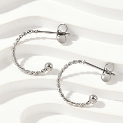 Нержавеющая Сталь Цвет 201 серьги из нержавеющей стали, с 304 штифта из нержавеющей стали, цвет нержавеющей стали, 17x19x3 мм