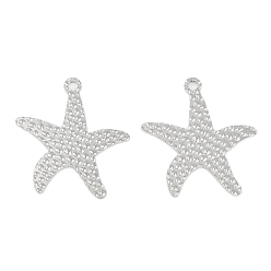 Нержавеющая Сталь Цвет Не тускнеющие 304 подвески из нержавеющей стали, очарование морской звезды, цвет нержавеющей стали, 32x29x1.1 мм, отверстие : 2.2 мм