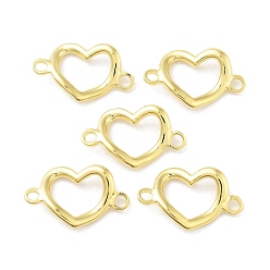 Настоящее золото 18K Прелести соединителя сплава, перекрученные сердечные связи, реальный 18 k позолоченный, 13.5x21.5x3 мм, отверстие : 2.5 мм