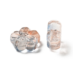 Sattelbraun Transparente normale Glasperlen, Blume, Sattelbraun, 13x13.5x6 mm, Bohrung: 1.2 mm
