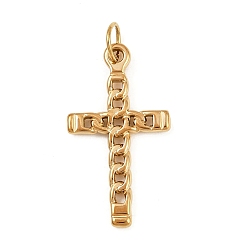 Золотой 304 подвески из нержавеющей стали, с целью перехода в кольце, крест очарование, золотые, 28x15.5x2 мм, отверстие : 4.5 мм