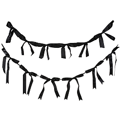 Черный 2 стили баннеров с бантом из ткани, для вечеринок, фестивалей, украшений для дома, чёрные, 1480~1780 мм