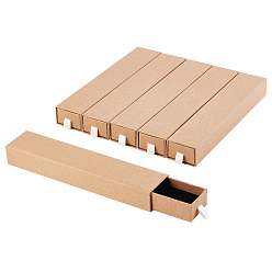 Цвет Древесины Картонные коробки ящика ожерелья, с черной губкой, прямоугольные, деревесиные, 21x4.1x2.7 см