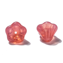 Бледно-фиолетовый Красный Полупрозрачные бусины из прозрачного стекла, цветок, бледно-фиолетовый красный, 10x8 мм, отверстие : 2 мм, около 120 шт / упаковка