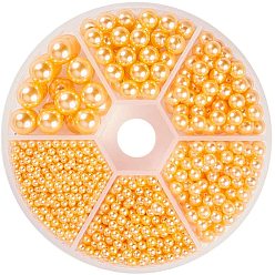 Goldenrod Imitation Pearl Acrylic Beads, No Hole/Undrilled, Round, Goldenrod, 8x2cm, Bead: 2.5~8mm