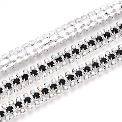 Черный Железо горный хрусталь чашка цепи, с катушкой, серебряные, чёрные, 8.5x3 мм, около 14.99 футов (4.57 м) / рулон