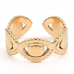 Настоящее золото 18K Ионное покрытие (ip) 304 открытое манжетное кольцо из нержавеющей стали для женщин, без никеля , реальный 18 k позолоченный, размер США 6 3/4 (17.1 мм)