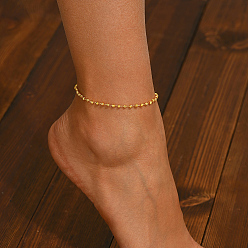 Золотой Элегантные браслеты на лодыжку из латунной цепочки с шариковыми звеньями для ежедневного женского образа для поездок на работу, золотые, 8-1/2 дюйм (215 мм)
