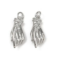 Платина Латунные микро проложить кубического циркония подвески, без кадмия и без свинца, жест, с целью перехода в кольце, платина, 21.5x8.5x5 мм, отверстие : 3 мм