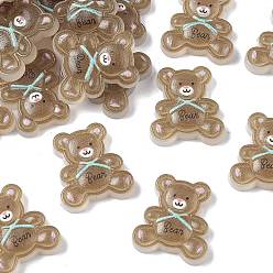 Медведь Пластиковые эмалевые кабошоны, коричневые, медведь, 21.5x19.5~20x5 мм
