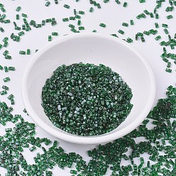 (HTL4507) Transparent Green Picasso MIYUKI Half TILA Beads, Japanese Seed Beads, 2 Hole, (HTL4507) Transparent Green Picasso, 5x2.3x1.9mm, Hole: 0.8mm, about 250pcs/bottle, 10g/bottle