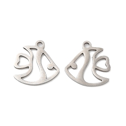 Fish Не тускнеющие 201 подвески из нержавеющей стали, лазерная резка, Тема океана, цвет нержавеющей стали, рыба, 13x13x1 мм, отверстие : 1.5 мм