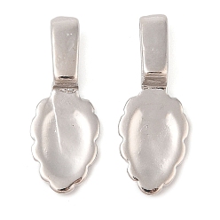 Платина Стойки покрытие латунь прижимные поручительств, приклеиваемые плоские держатели для изготовления подвесок, без кадмия и без свинца, платина, 23x9x4.5 мм, отверстие : 7.5x2.5 мм