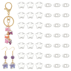 Звезда Прозрачные стеклянные бутылки для контейнеров для бусин, без крышки, звезда, 1.7x1.3 см