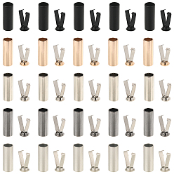 (52) Непрозрачная лаванда 50 коробки 5 цветные наконечники для защиты шнурков из сплава, металлические наконечники шнура, разноцветные, 18.5x6.5 мм, отверстие : 5.5 мм, 10 коробки/цвет