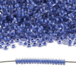(977) Inside Color Crystal/Neon Purple Lined TOHO 11/0 Demi Round Beads, Japanese Seed Beads, (977) Inside Color Crystal/Neon Purple Lined, 2.2x0.9mm, Hole: 0.8mm, about 78000pcs/pound(450g)