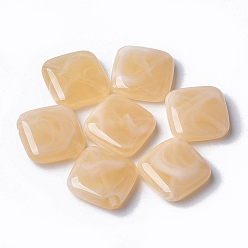 Сэнди Коричневый Акриловые бусины, Стиль имитация драгоценных камней, ромб, песчаный коричневый, 23x23.5x7 мм, Отверстие : 1.8 мм , около 216 шт / 500 г