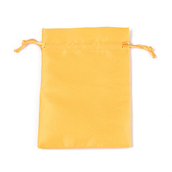 Золотистый Атласные сумки на шнурке, прямоугольные, подарочная упаковка ювелирных изделий мешок для сережек упаковка браслета, золотые, 14~14.5x10~10.5x0.2 см