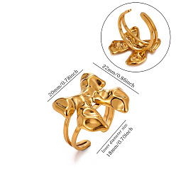 Bowknot 304 Stainless Steel Cuff Open Rings, Golden, Bowknot, Inner Diameter: 15~20mm