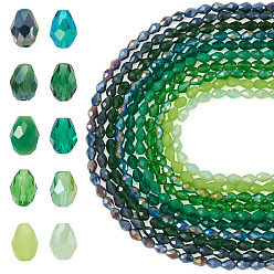 (52) Непрозрачная лаванда 10нити 10 цветные прозрачные стеклянные бусины нити, граненые, слеза, разноцветные, 8x6 мм, отверстие : 1.2 мм, около 65~67 шт / нитка, 20.08 дюйм (51 см), 1 нить / цвет, 10strands / комплект
