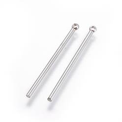 Нержавеющая Сталь Цвет Устойчивые к потускнению 201 подвески из нержавеющей стали, колонка, цвет нержавеющей стали, 32.5x1.5 мм, отверстие : 1.5 мм