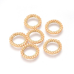Персиковый Слойка Японский бисер miyuki & toho ручной работы, с 304 кольцами из нержавеющей стали, Ткацкий станок, кольцо, золотые, розовые, 14.5~15x1.7 мм