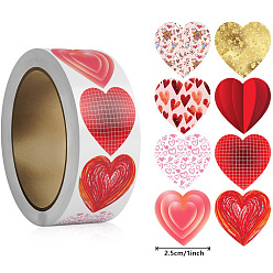 Индийский Красный 500 наклеить бумажные самоклеящиеся наклейки в форме сердца, Индийская красная, 57x28 мм, 500шт / рулон