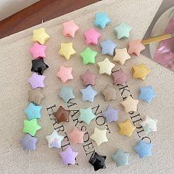 (52) Непрозрачная лаванда Непрозрачный акрил европейского бисера, бусины с большим отверстием, звезда, разноцветные, 17.6x18.5x11.4 мм, отверстие : 5 мм