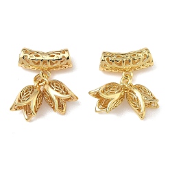 Настоящее золото 18K Латунные микропаве прозрачные подвески с фианитом, со ссылками вешалка, без кадмия, без никеля и без свинца, , реальный 18 k позолоченный, 19 мм, отверстие : 3 мм