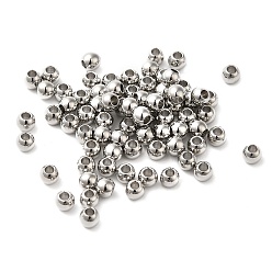 Платина Латунные бусины, без кадмия, без никеля и без свинца, круглые, платина, 3 мм, отверстие : 1.2 мм