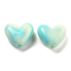 Светло-Синий Имитация драгоценных камней бусы акриловые, сердце, голубой, 15x17x7 мм, отверстие : 2 мм, 439 шт / 500 г