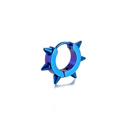 Синий Панк-стиль 201 серьги-кольца из нержавеющей стали, заклепка, синие, 18.70x14.60 мм