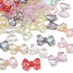 (52) Непрозрачная лаванда Уф-покрытие прозрачные акриловые бусины, радужный, бантом, разноцветные, 20x29.5x7.5 мм, отверстие : 2 мм