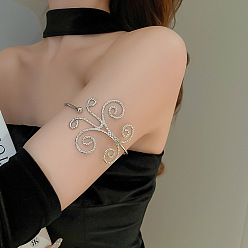 Платина Браслеты-манжеты на плечо из сплава с бабочкой, браслеты-повязки, платина, 2-1/2 дюйм (6.5 см)