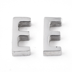 Letter E Anlaufgeschützt 201 Charms aus Edelstahl, Edelstahl Farbe, letter.e, 8x4x3 mm, Bohrung: 1.6 mm