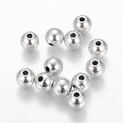 Antik Silber Farbe Tibetischer stil legierung perlen, Cadmiumfrei und Nickel frei und Bleifrei, Runde, Antik Silber Farbe, 7.5 mm, Bohrung: 2.5 mm