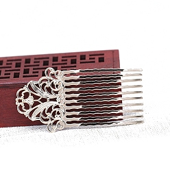 Light Gold Латунь волос расчески, ювелирные аксессуары для волос, золотой свет, 75x37 мм