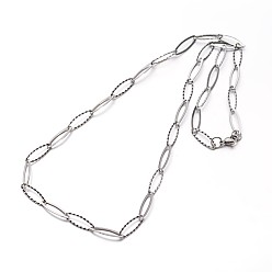 Mixed Color 304 Stainless Steel Cable Chains Necklaces, with Lobster Clasps, Mixed Color, 23.7 inch(60.2cm)