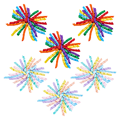 (52) Непрозрачная лаванда 6 шт. 2 цветные самоклеящиеся полиэфирные украшения в виде цветка, для украшения упаковки подарочных коробок, разноцветные, 150~160 мм, 3 шт / цвет