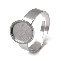 Нержавеющая Сталь Цвет 304 регулируемые кольцевые компоненты из нержавеющей стали, настройки овальных колец, цвет нержавеющей стали, лоток : 6.5x8.5 мм, 10x8 мм, внутренний диаметр: 18 мм