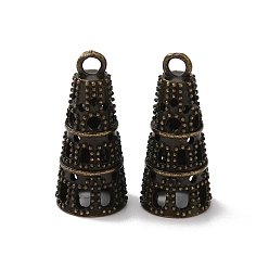 Античная Бронза Стойки, конусы, латунные подвески, долговечный, без свинца и без кадмия, античная бронза, 26x11.5 мм, отверстие : 3 мм