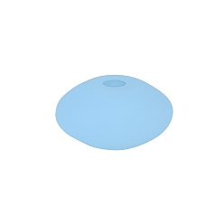 Небесно-голубой Плоские круглые бусины из пищевого силикона., голубой, 12x12 мм