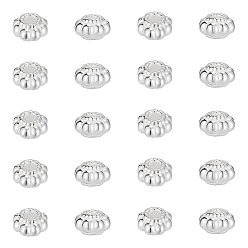 Серебро 20 шт. 925 бусины из стерлингового серебра, рондель, серебряные, 3x2 мм, отверстие : 1 мм